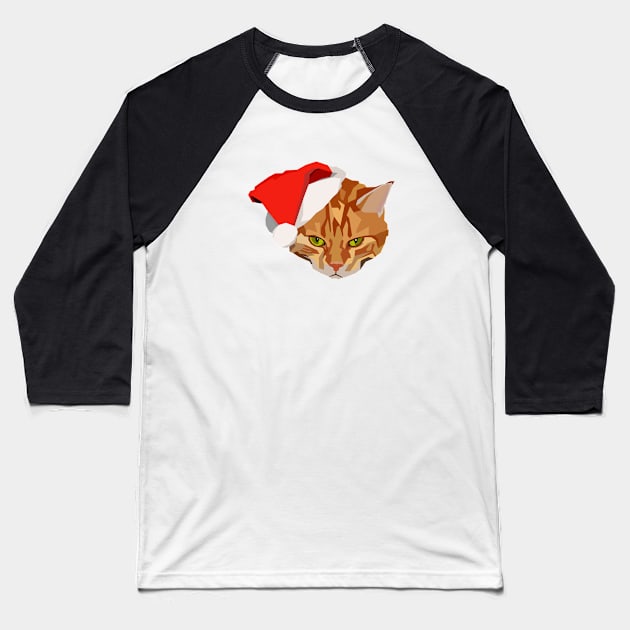 Christmas Cat #1 Baseball T-Shirt by InfinityTone